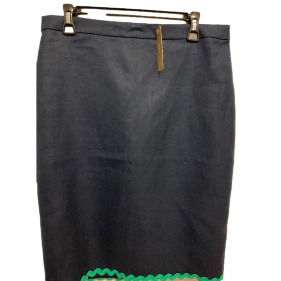 J Crew Navy Linen Pencil Skirt Sz 8 NWTs. - Picture 2 of 10